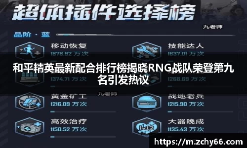 和平精英最新配合排行榜揭晓RNG战队荣登第九名引发热议