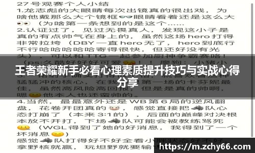 王者荣耀新手必看心理素质提升技巧与实战心得分享